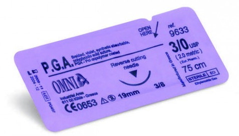 P.G.A. Nahtmaterial 5-0, polyfil, 75 cm